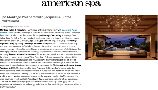 Jacqueline Piotaz featured in AMERICAN SPA-Jacqueline Piotaz Switzerland