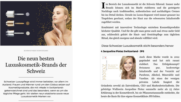 Jacqueline Piotaz featured in MADE IN SWITZERLAND-Jacqueline Piotaz Switzerland